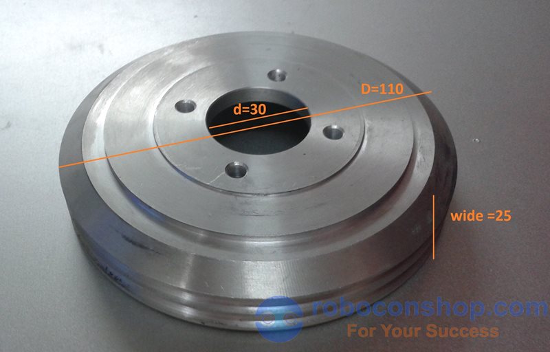 Buli đường kính 110mm dùng cho bánh xe omni 136mm
