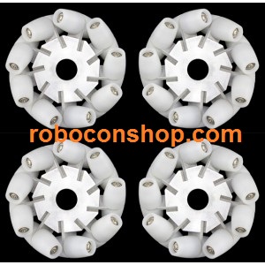 Set mecanum 100mm wheel, satellites wheels with nylon bearings, set of 2 left and 2 right